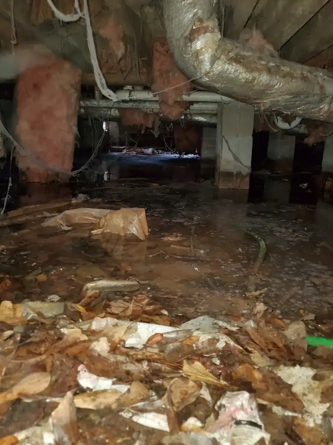 Crawl space flood assessment for Commercial Water Damage Restoration in Norwalk